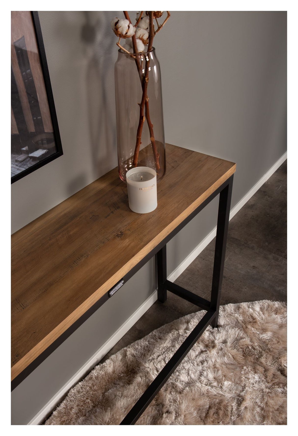 Rise Sidebord - Brun/Sort, 110x30