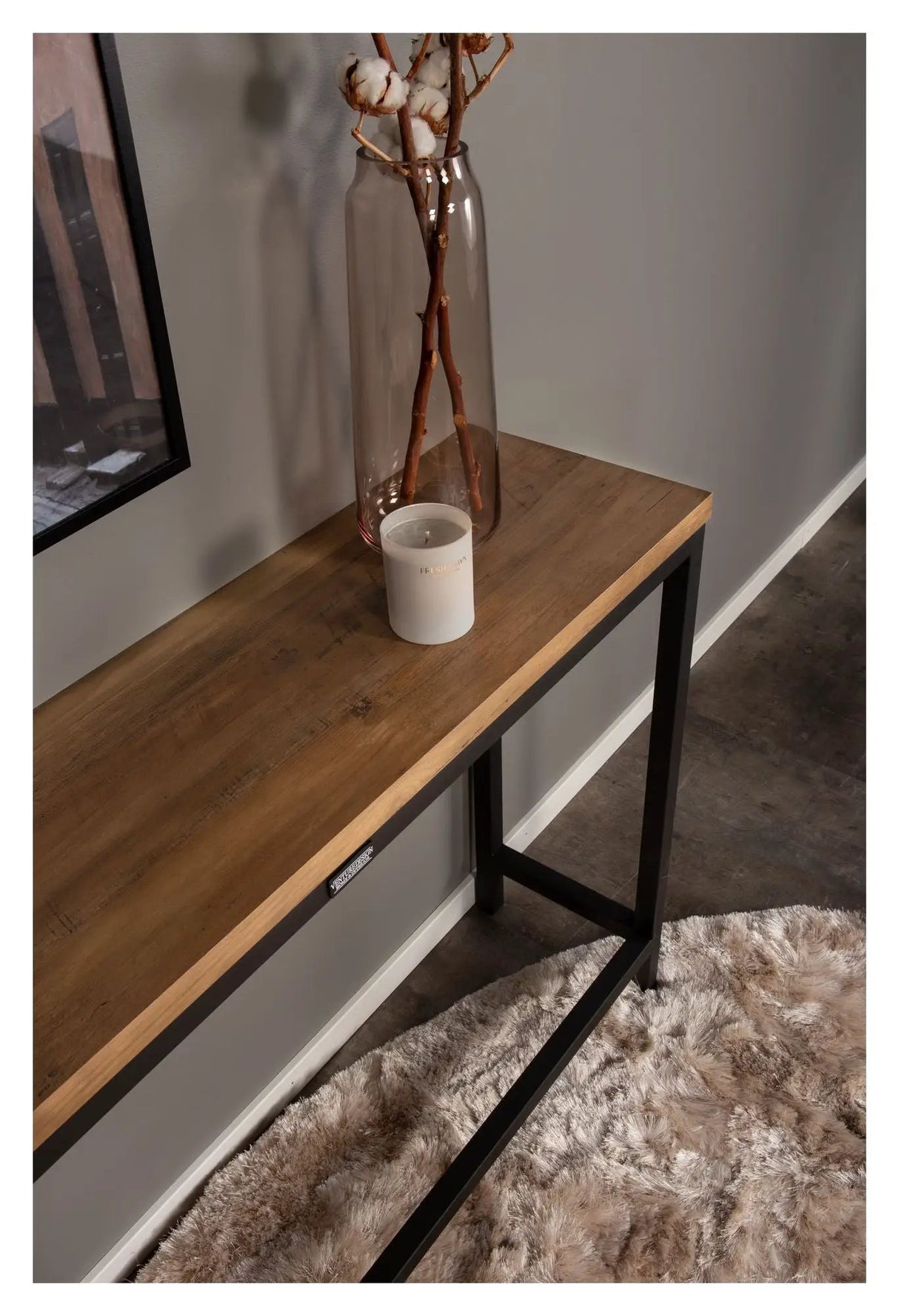Rise Sidebord - Brun/Sort, 110x30
