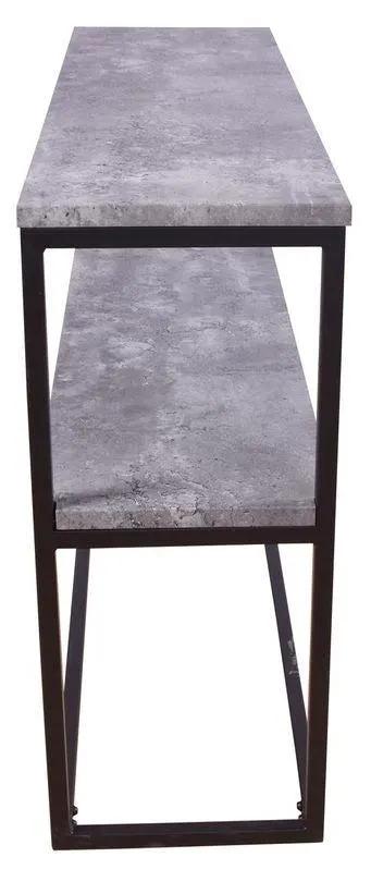 Rise Sidebord Double - Beton-look/Sorte Metalben, 110x30 - Unoliving.com