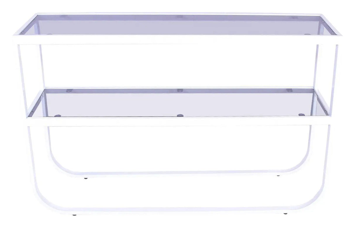 Rocker Sidebord - Røgfarvet Grå Glastop/Hvid, 110x30 - Unoliving.com