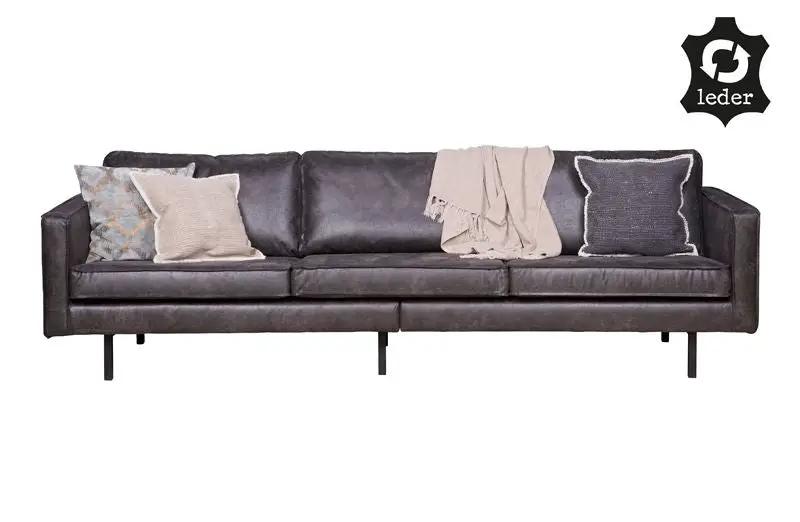 Rodeo 3-pers sofa i øko-læder - Sort - Unoliving.com