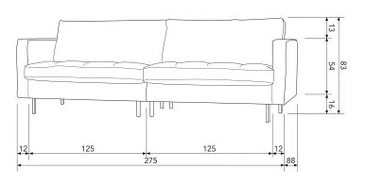 Rodeo Classic 3 pers. sofa i Cognac øko-læder - Unoliving.com