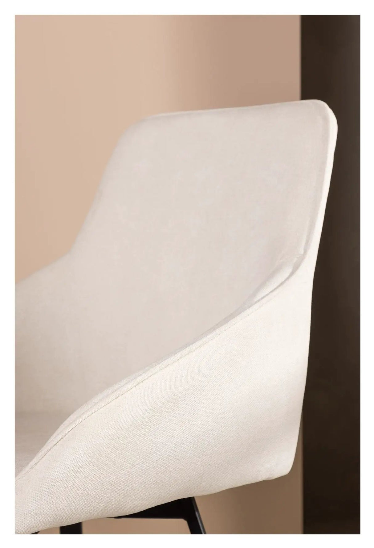 Rosie Spisebordsstol, Sort, Beige Stof - Unoliving.com
