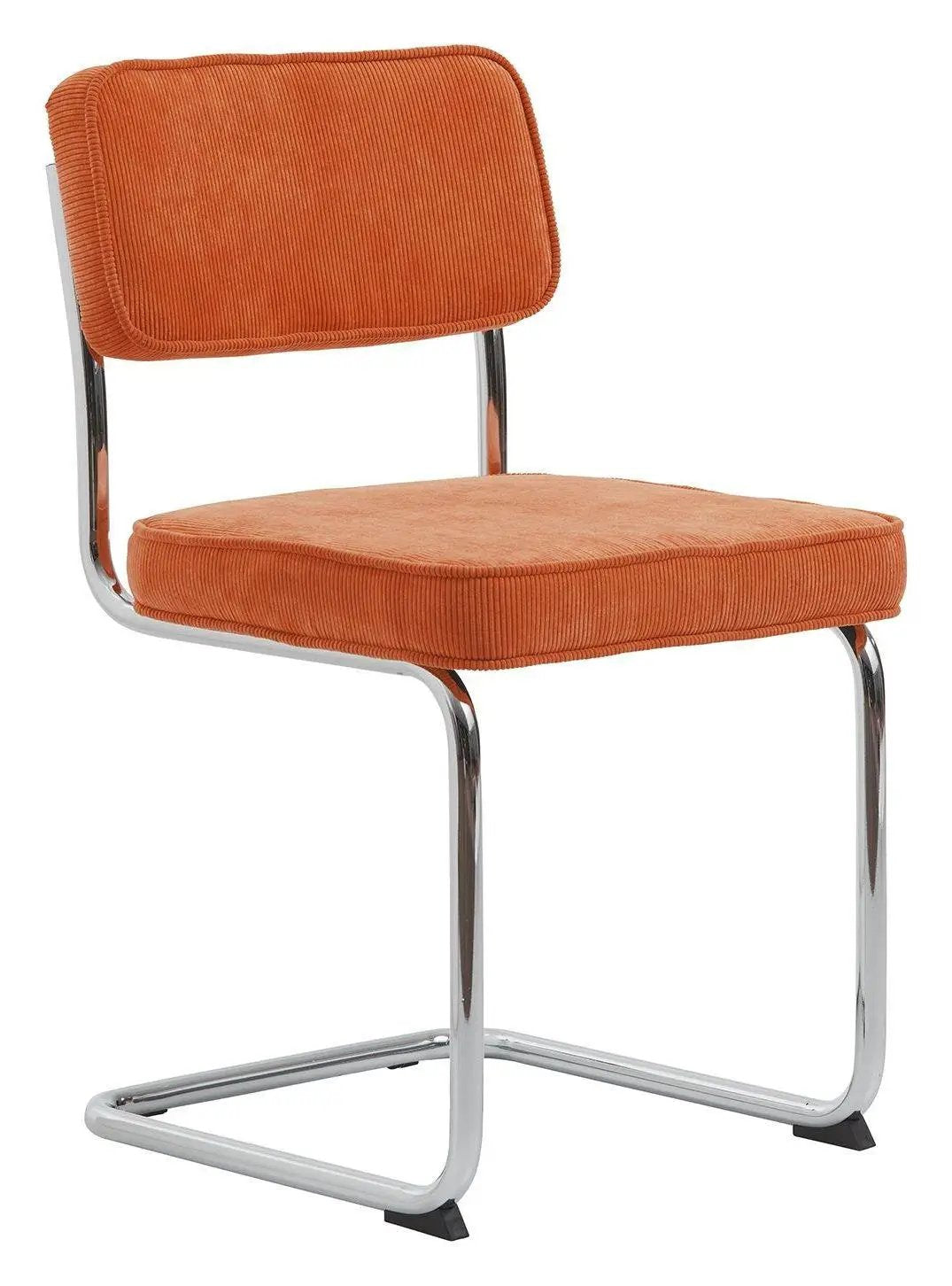 Rupert Spisebordsstol - Orange Fløjl/Krom - Unoliving.com