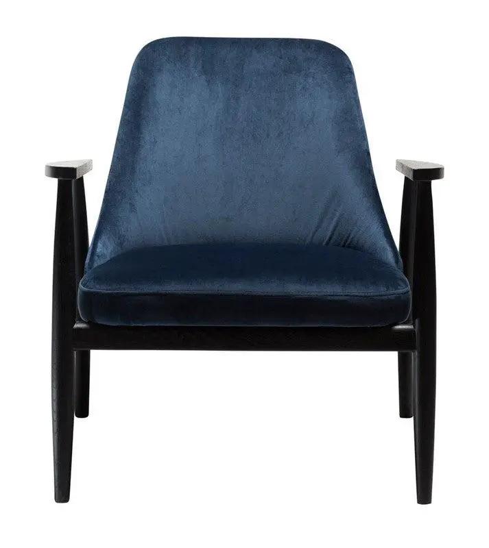Saga Loungestol, midnight blå velour, sortbejdset ask