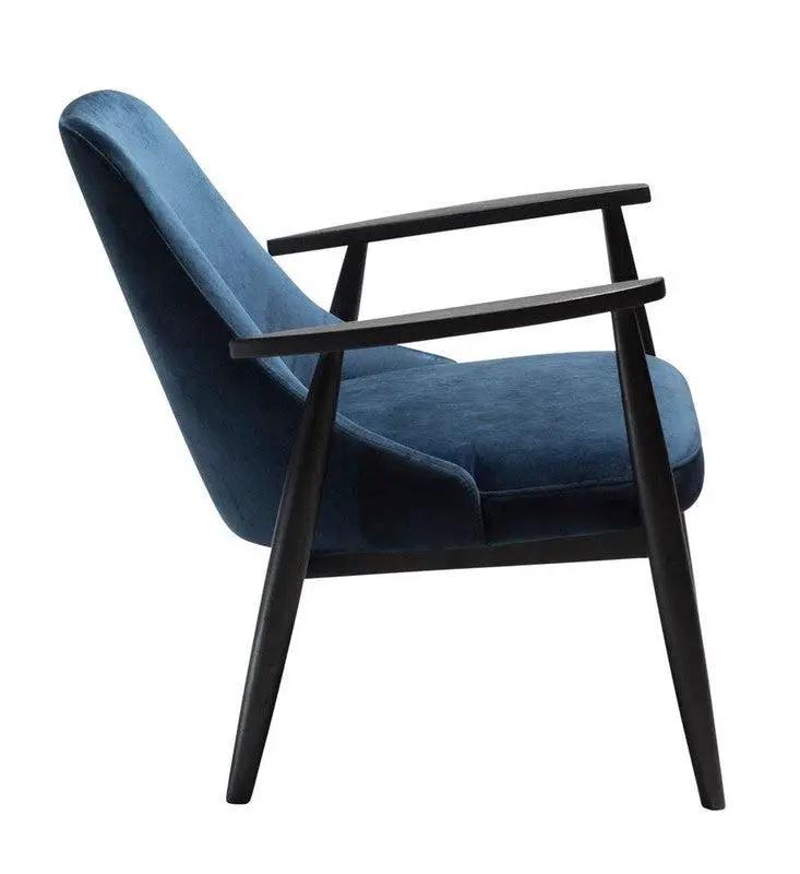 Saga Loungestol, midnight blå velour, sortbejdset ask