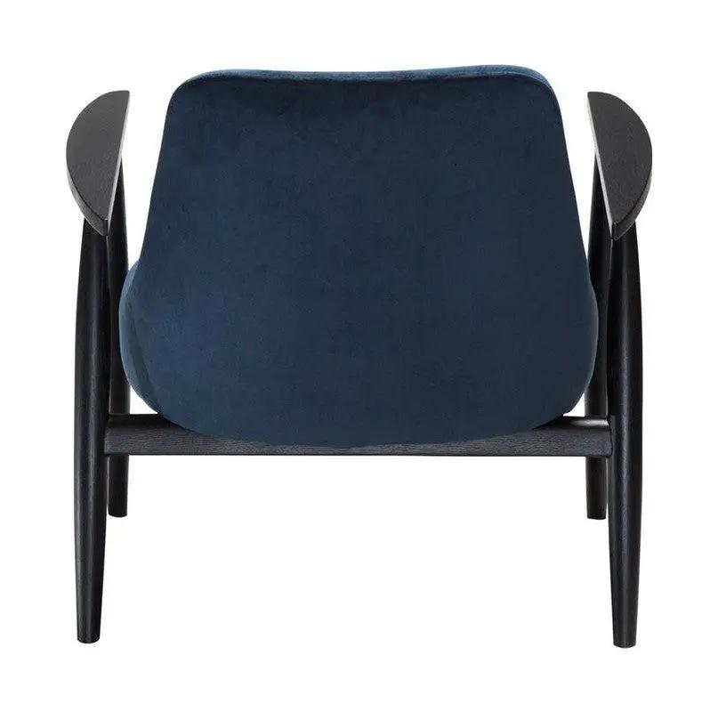 Saga Loungestol, midnight blå velour, sortbejdset ask