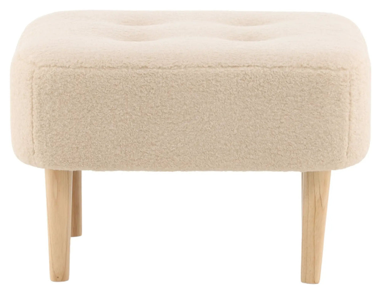 Salina Ottoman - Hvid fleece - Unoliving.com