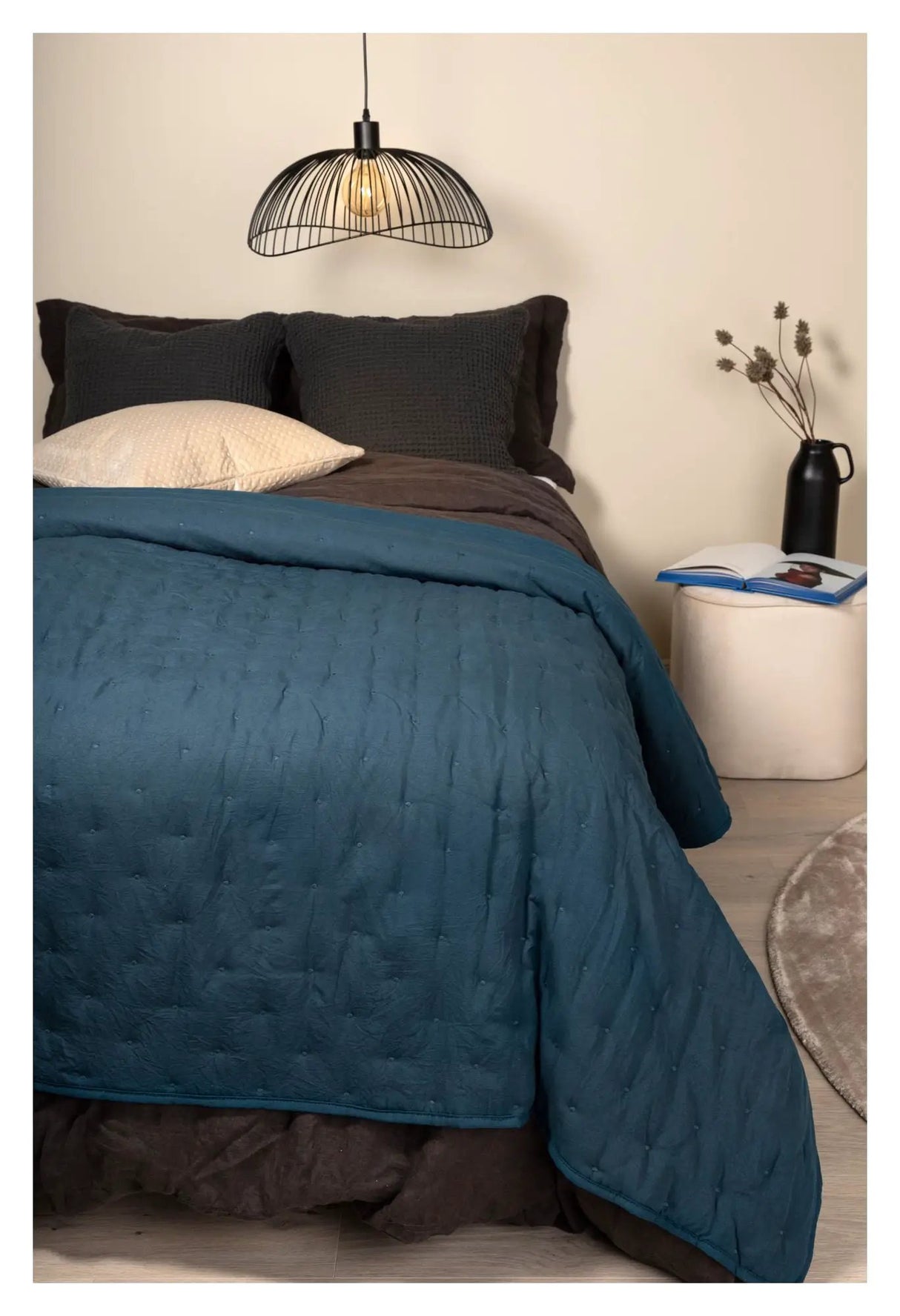 Sally Sengetæppe 260x260 - Blå - Unoliving.com