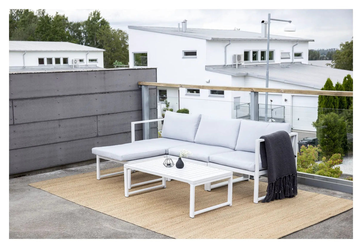 Salvador Loungesæt, Hvid Alu/Grå Hynde - Unoliving.com