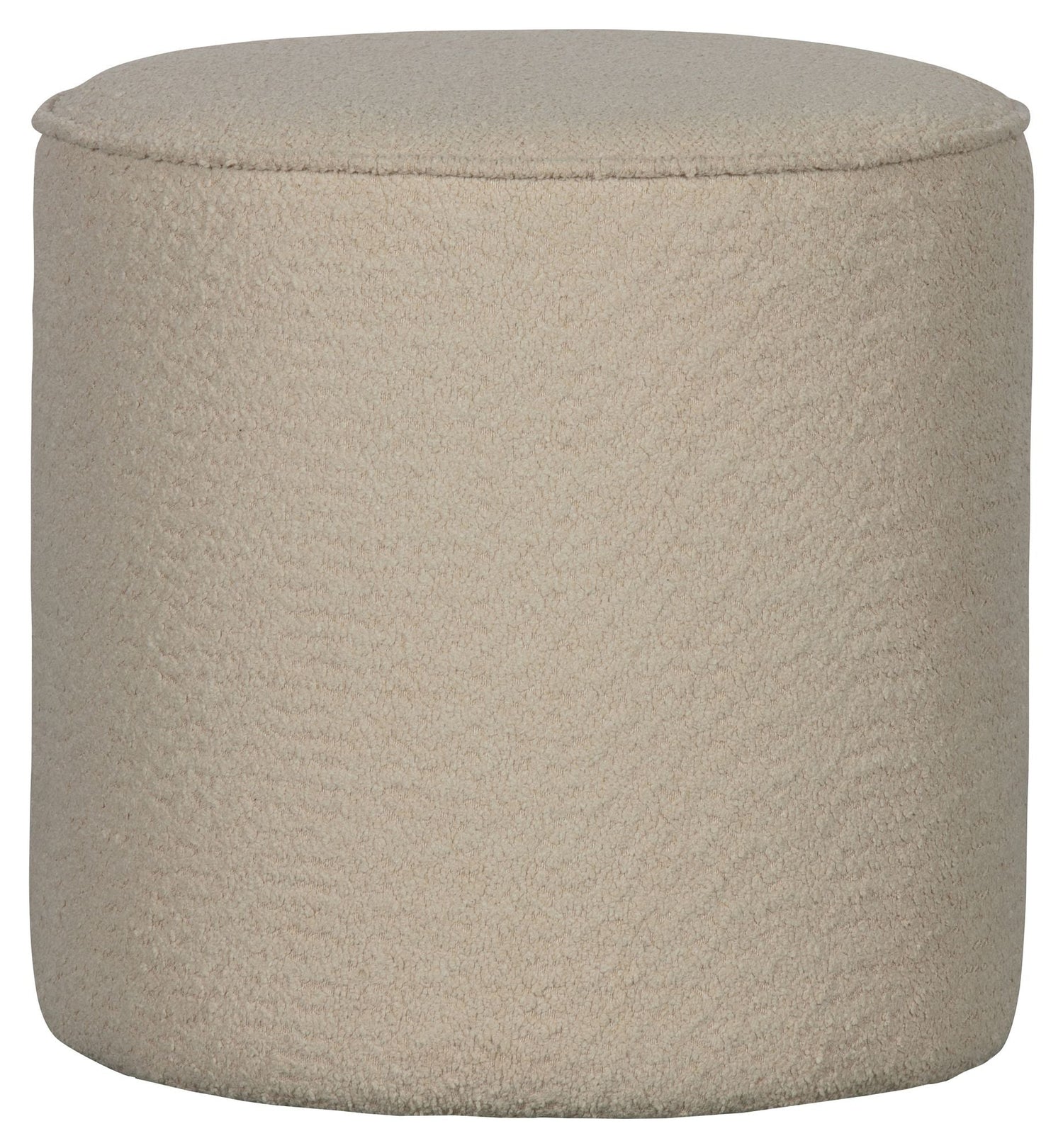 Sara Puf, Ø46x46, Cremefarvet bouclé - Unoliving.com