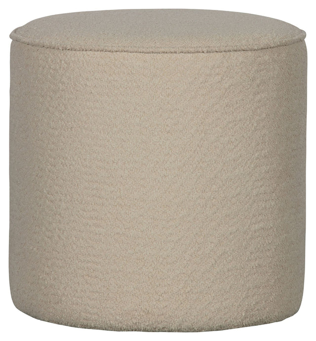 Sara Puf, Ø46x46, Cremefarvet bouclé - Unoliving.com