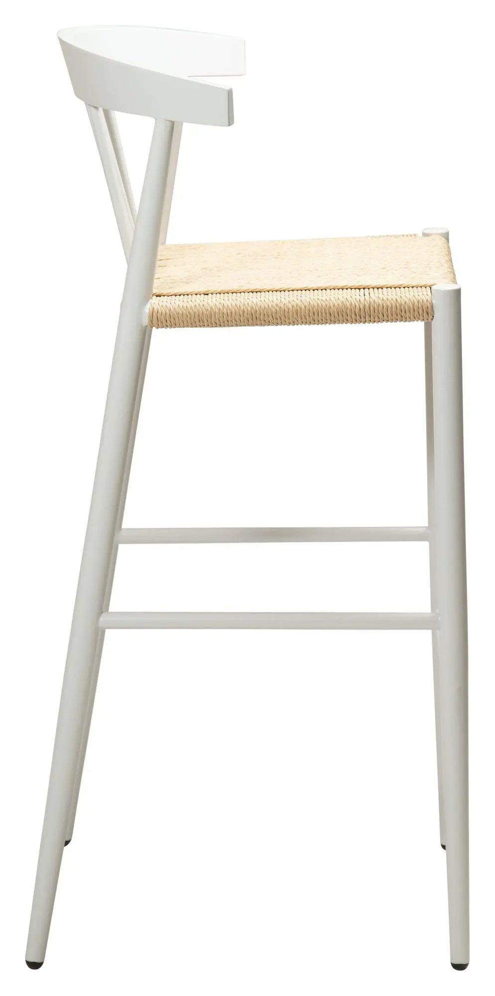 Sava Barstol, beige papirreb/Hvidt stel - Unoliving.com