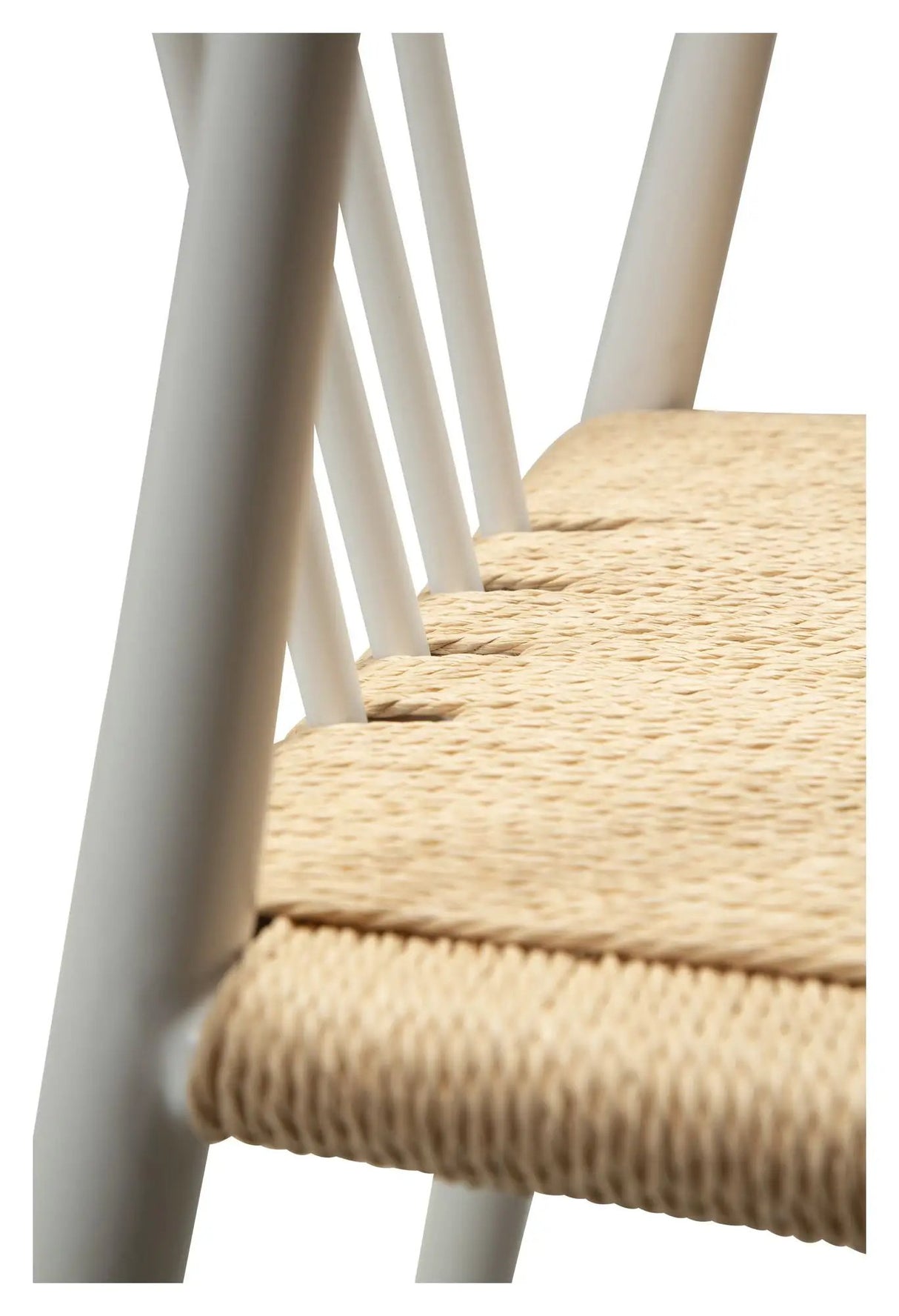 Sava Barstol, beige papirreb/Hvidt stel - Unoliving.com