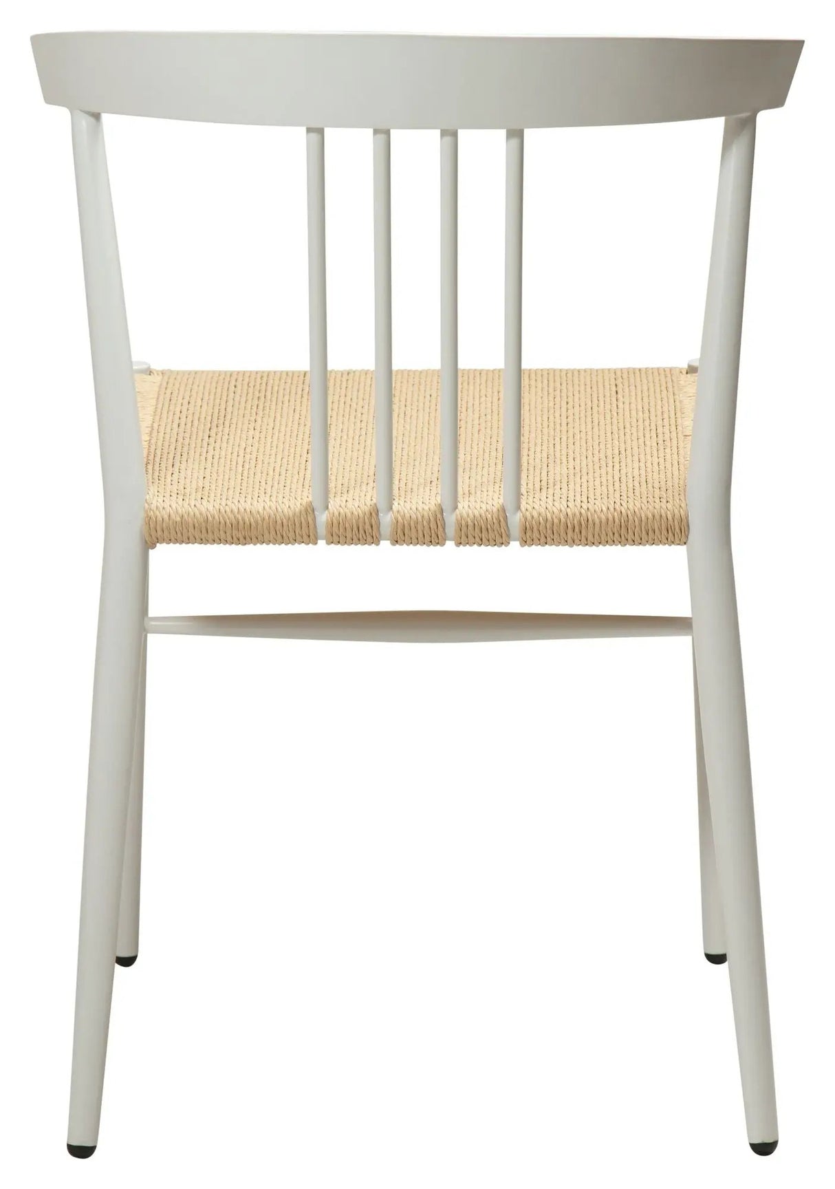 Sava Spisebordsstol, beige papirreb/hvidt stel - Unoliving.com