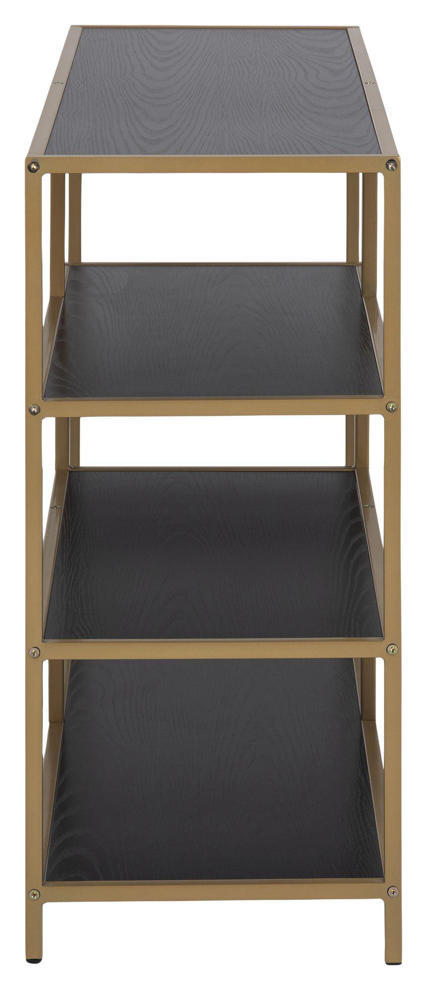 Seaford Assymetrisk Reol Sort, m. 3 hylder - Unoliving.com