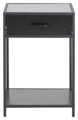 Seaford Sengebord m. skuffe, Sort - Unoliving.com