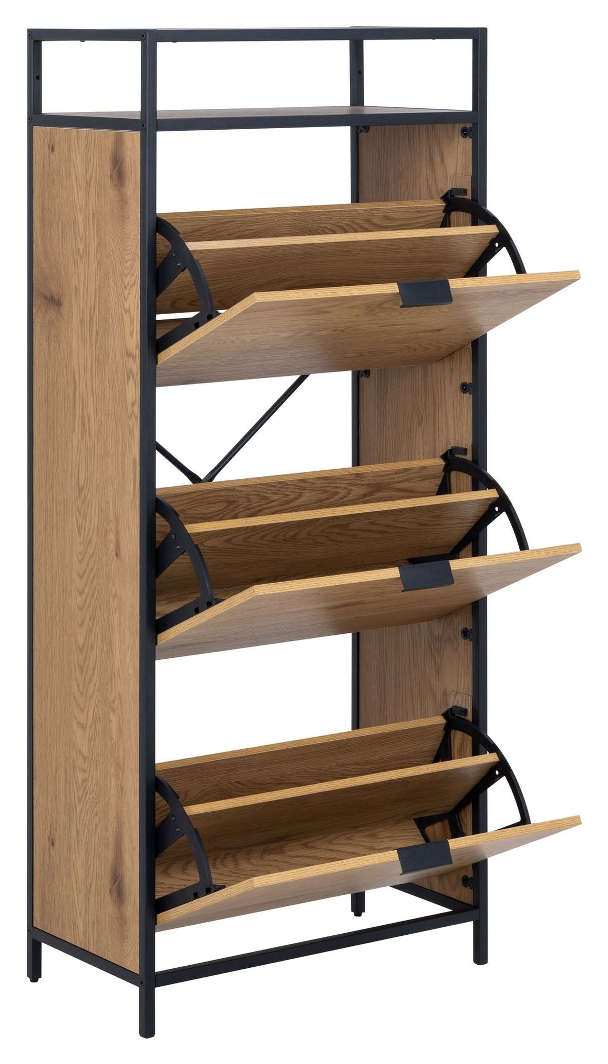 Seaford Skoskab m. 3 hylder, Natur MDF, 56x129 - Unoliving.com