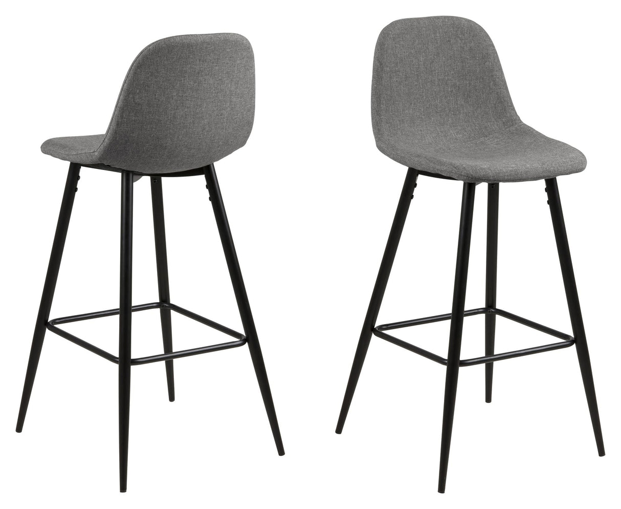 Selma Barstol, Lysegrå stof/Sort metal