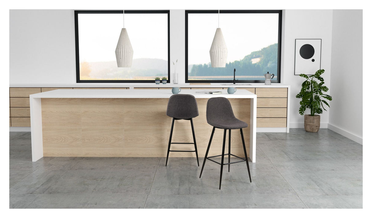 Selma Counterstol, Grå stof/Sort metal