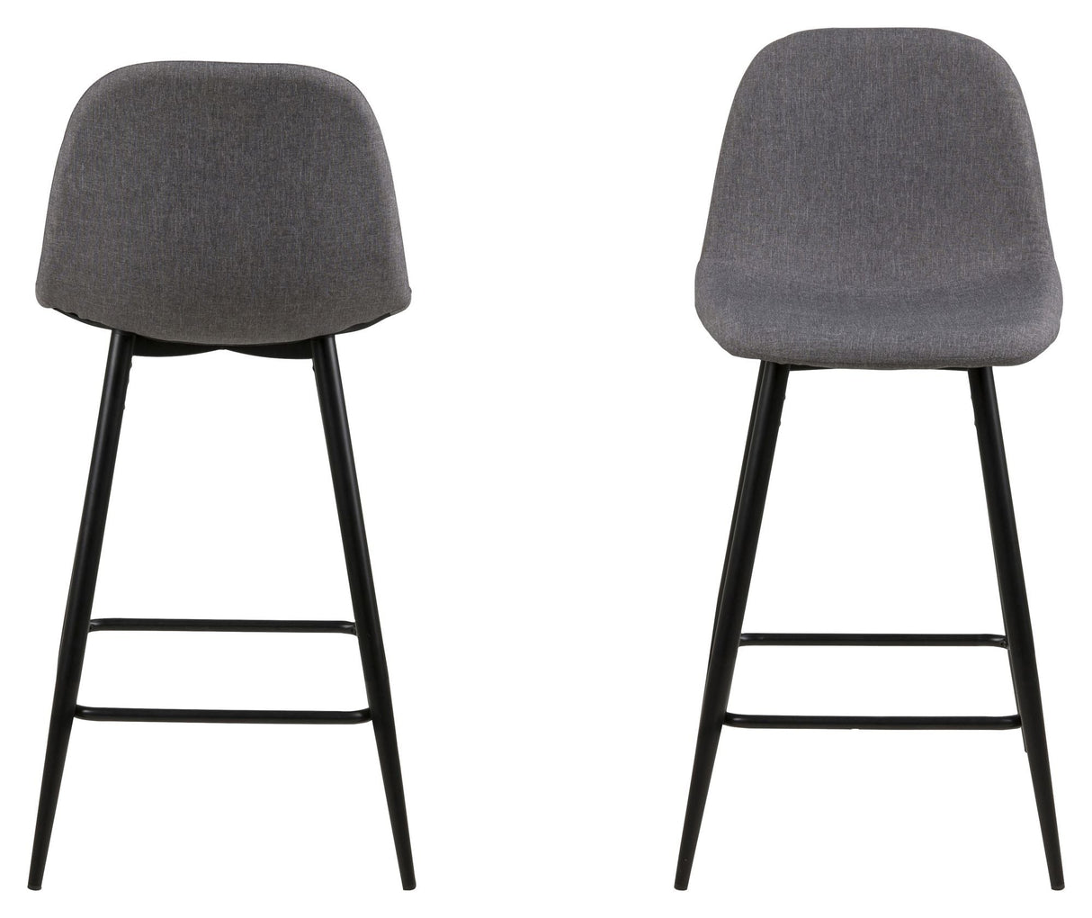 Selma Counterstol, Lysegrå stof/Sort metal