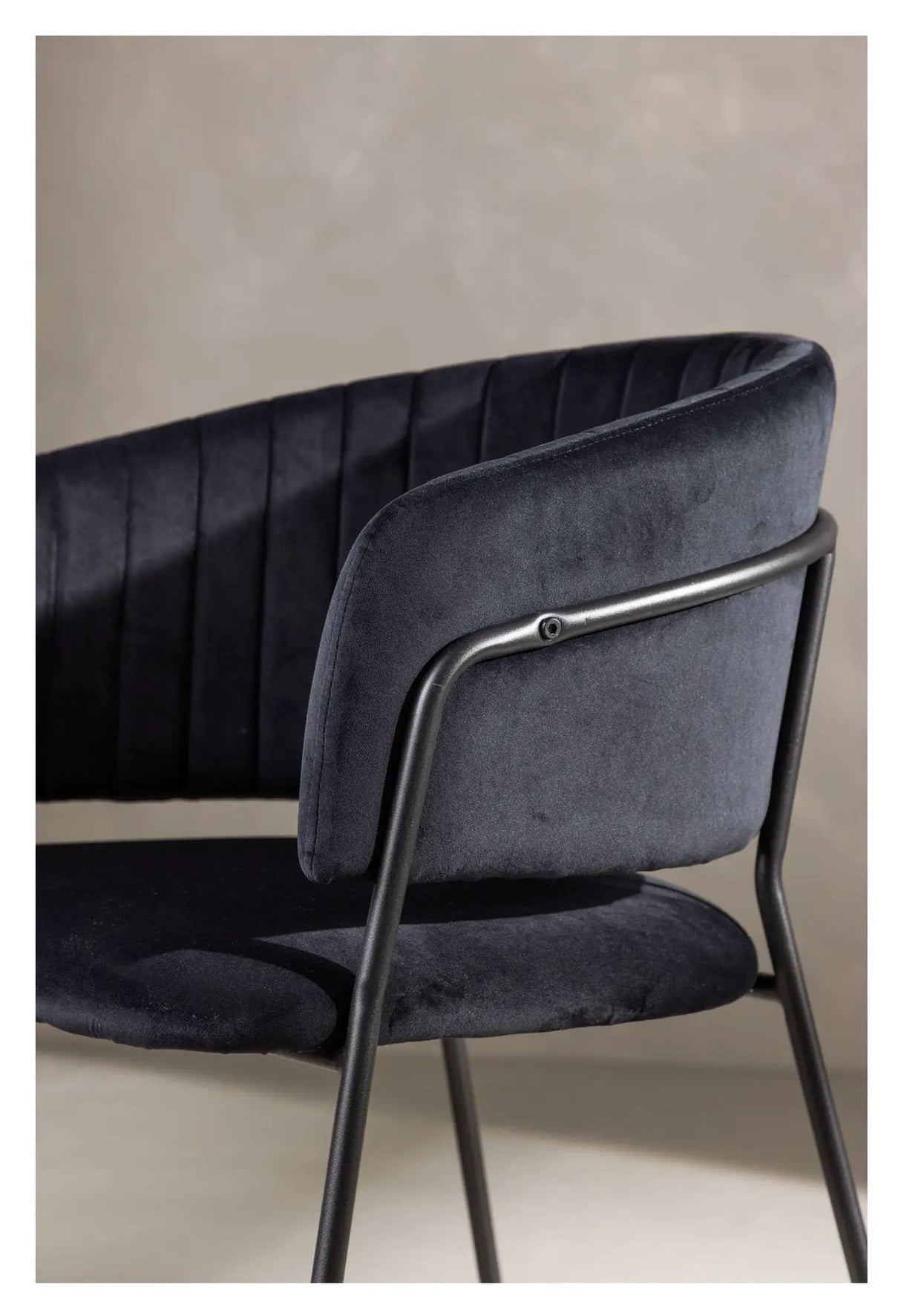 Selma Spisebordsstol, Sort, Sort velour