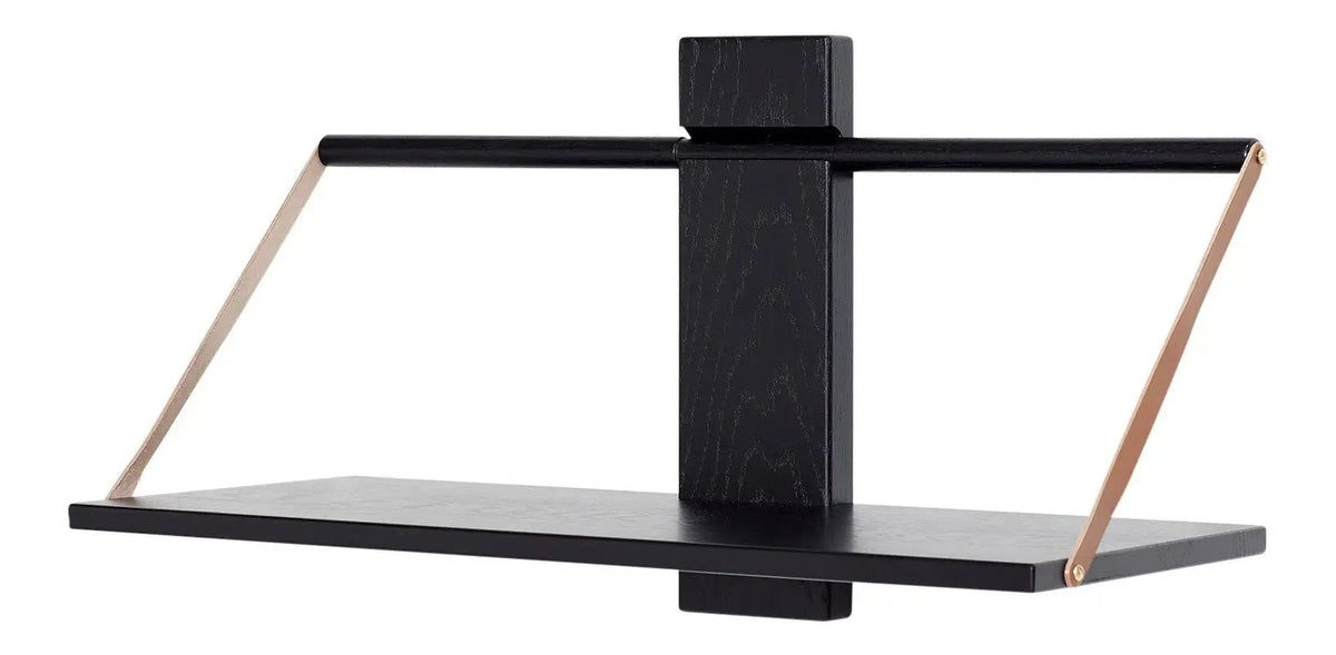 Shelf wood wall, Large, Sort