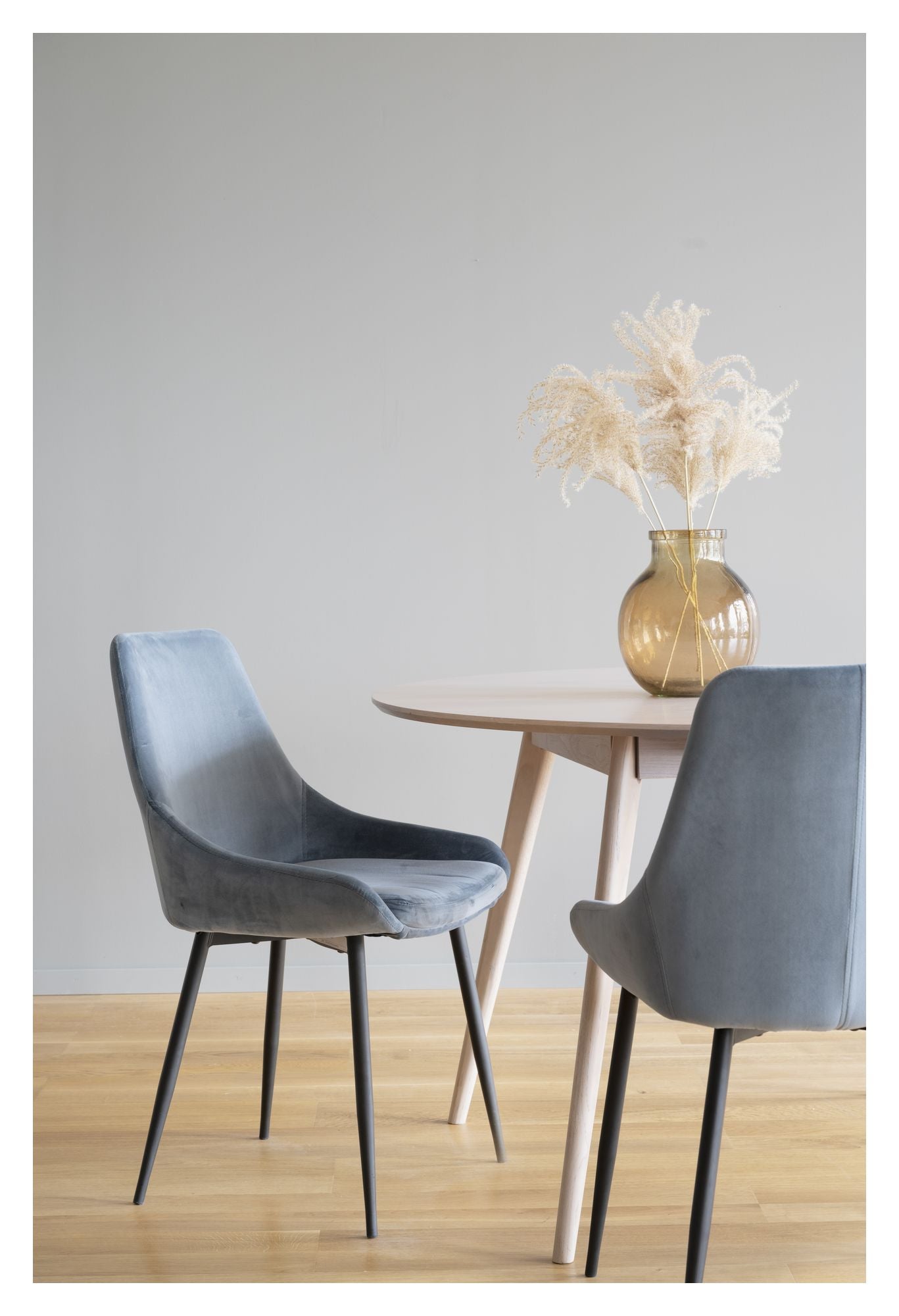 Sierra Spisebordsstol, Blå Velour - Unoliving.com