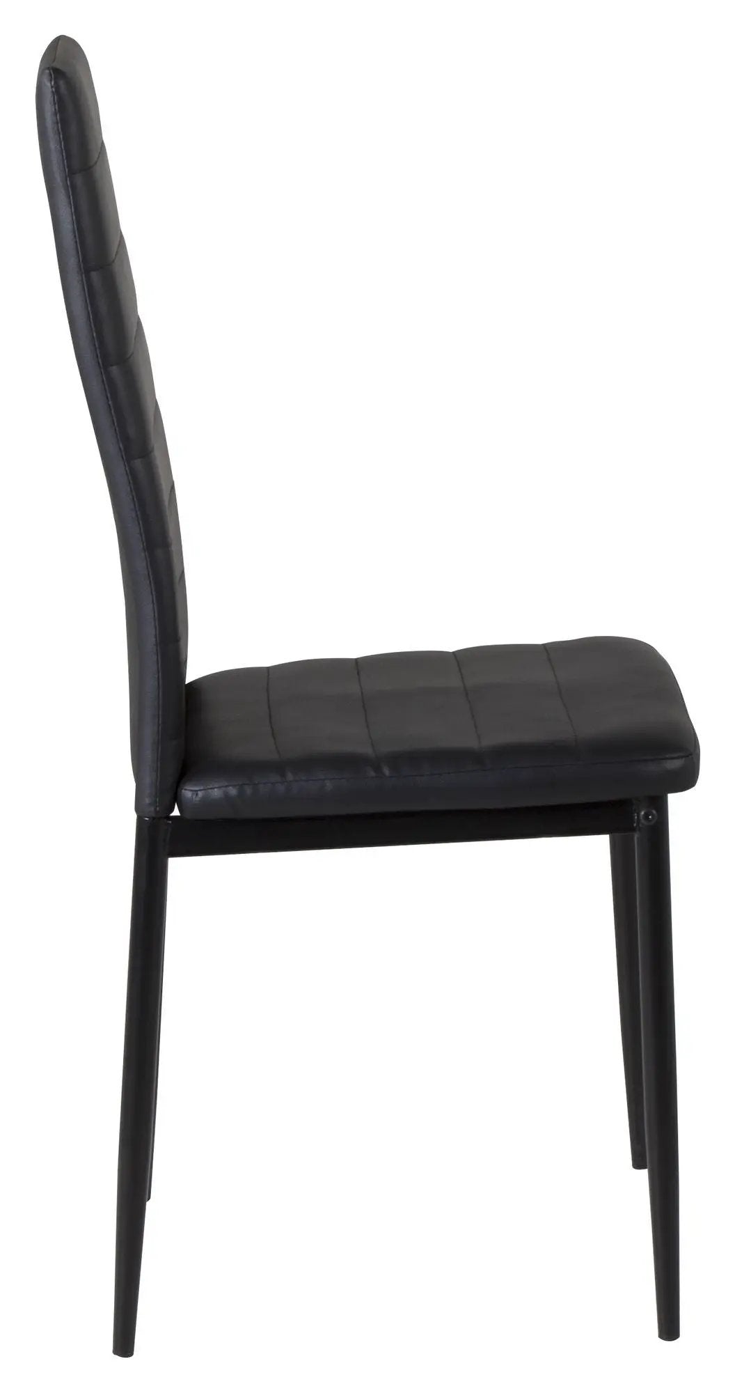 Slim Spisebordsstol, Sort PU, Sorte metalben - Unoliving.com