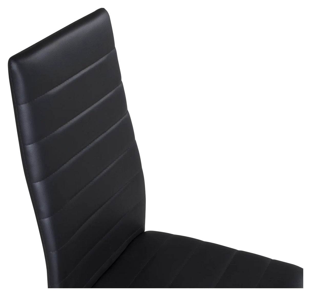 Slim Spisebordsstol, Sort PU, Sorte metalben - Unoliving.com