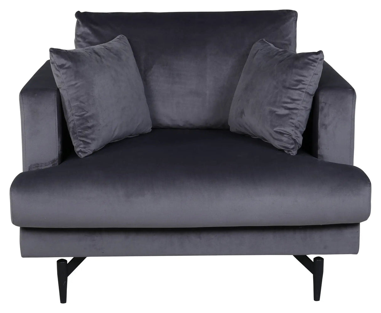 Sofia Lænestol, Mørkegrå Velour - Unoliving.com