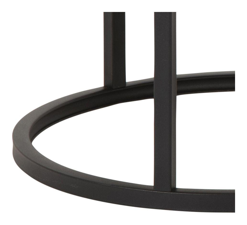 Spiro Sofabordssæt, Ø80/Ø50, Vild eg melamin/Sort - Unoliving.com