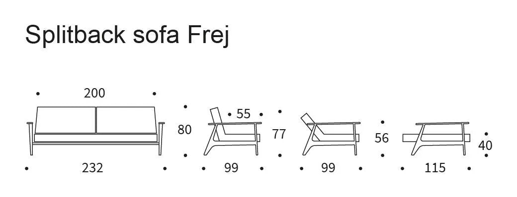Splitback Frej Sovesofa, Røget eg, Burned Curry - Unoliving.com