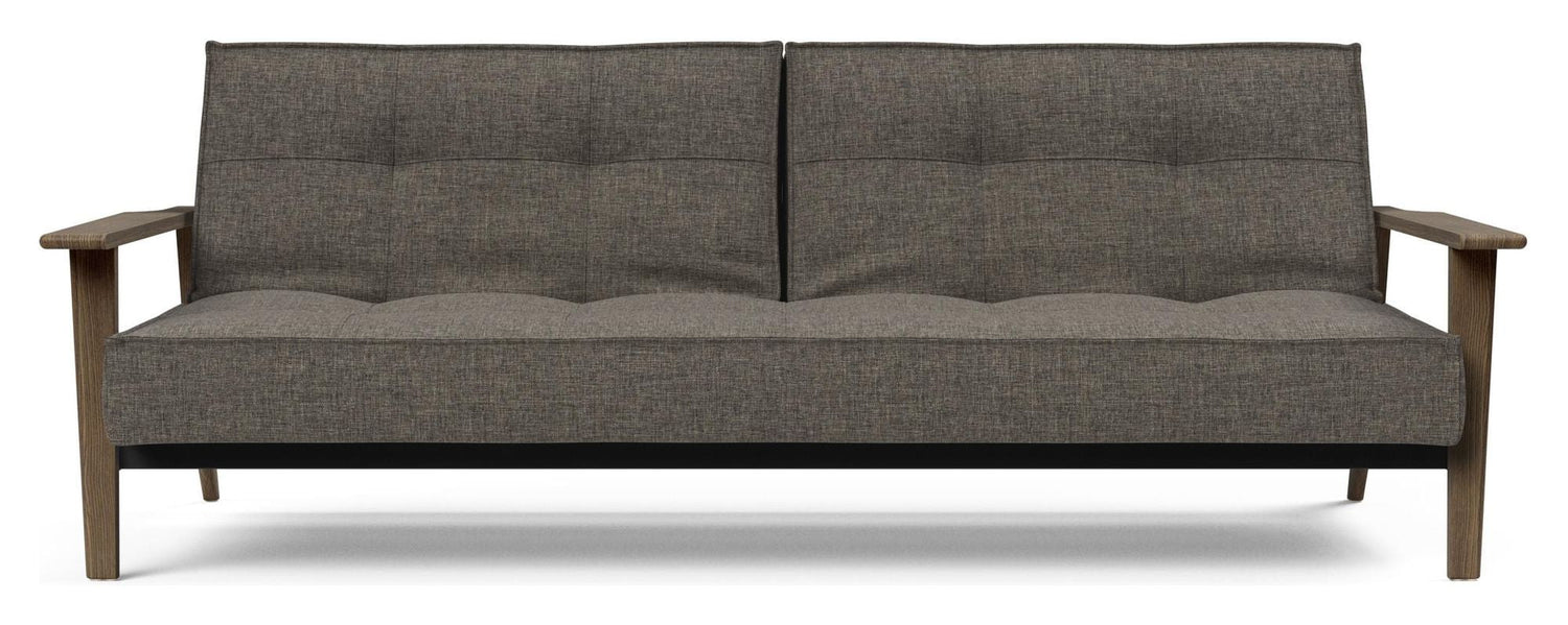 Splitback Frej Sovesofa, Røget eg, Flashtex, Dark grey - Unoliving.com