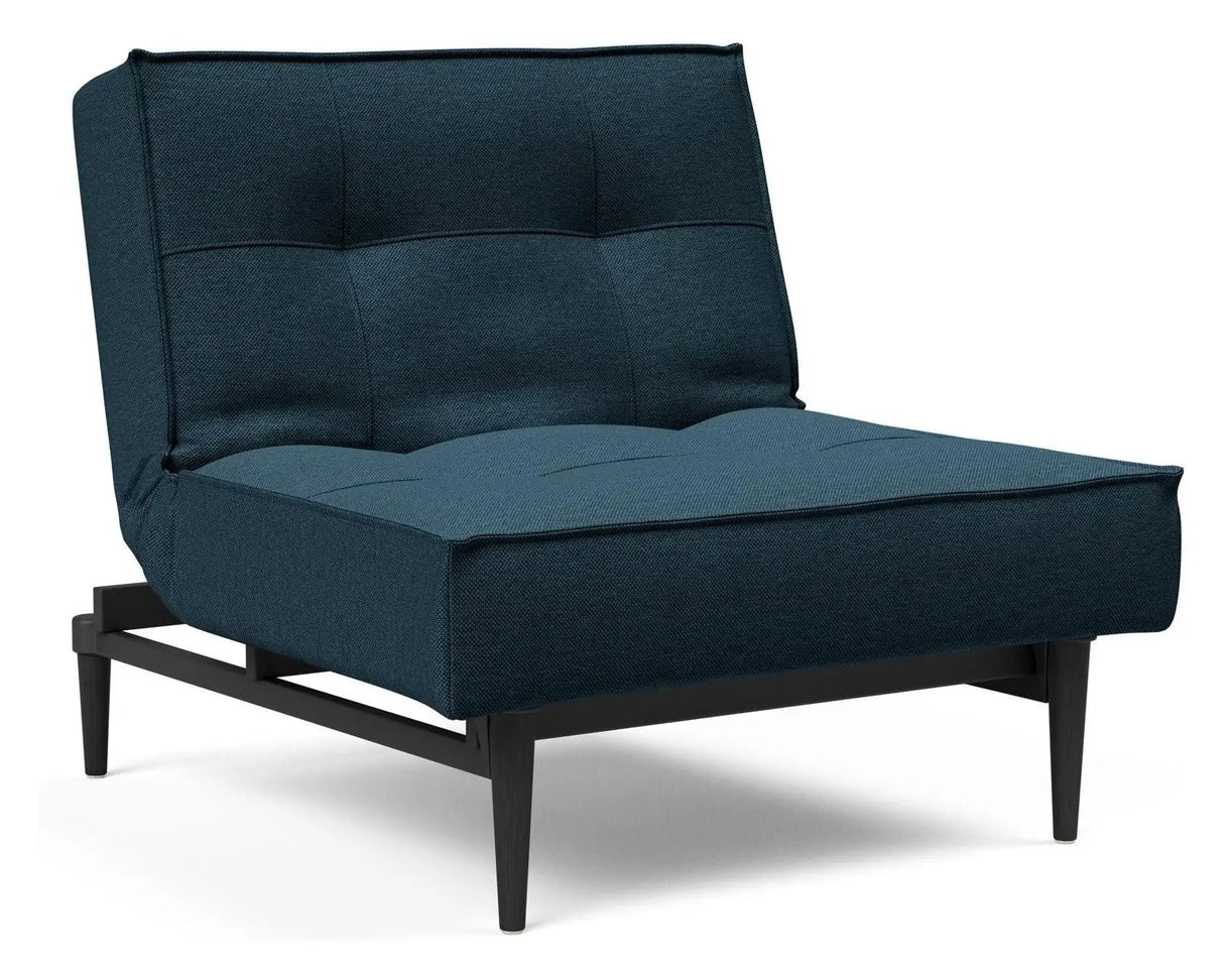 Splitback Styletto Loungestol, Sort, Argus/Navy Blue - Unoliving.com