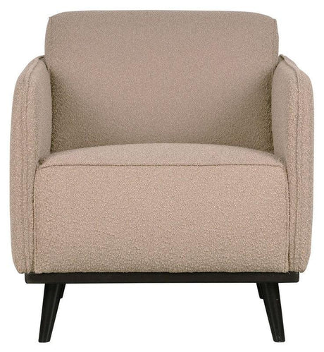 Statement Lænestol m. armlæn, Beige Bouclé - Unoliving.com