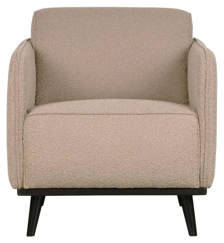Statement Lænestol m. armlæn, Beige Bouclé - Unoliving.com