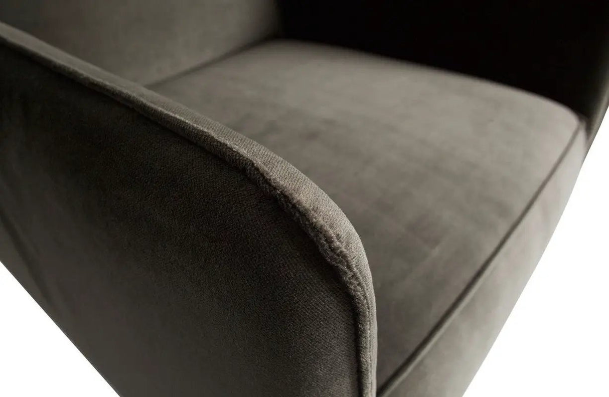 Statement Lænestol m/velour, Warm Green - Unoliving.com