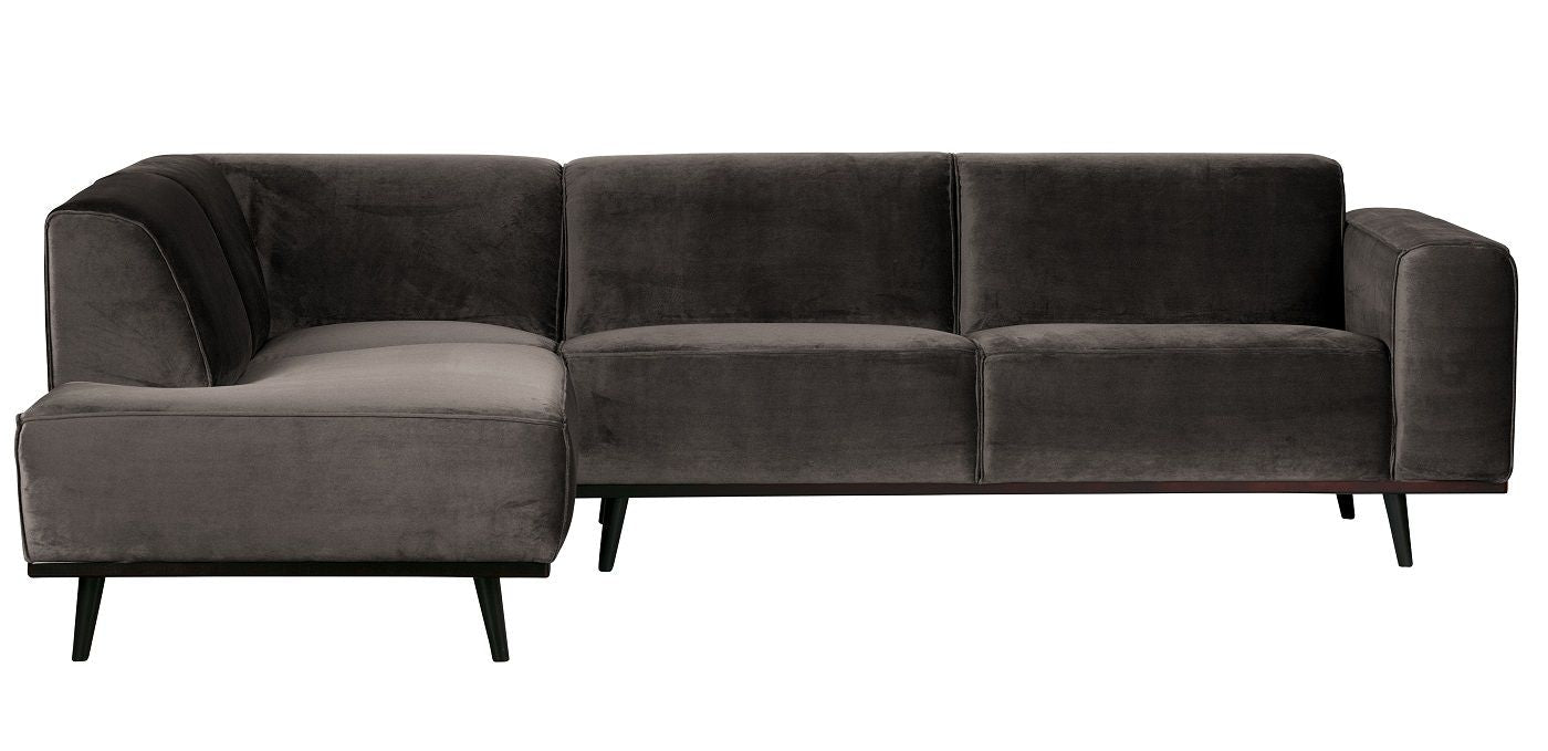 Statement Sofa m/venstrevendt chaise, Taupe velour - Unoliving.com