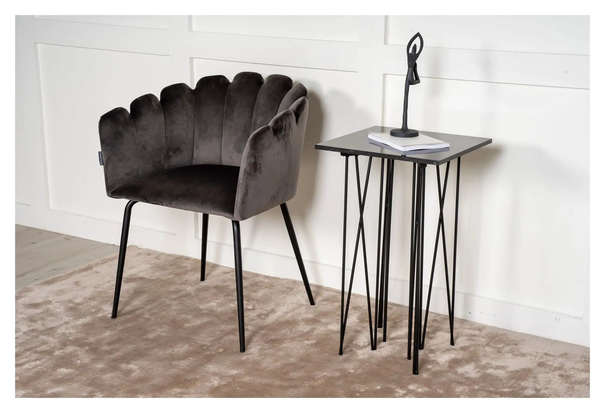 Sten Sidebord - Sort Stentop, 40x40 - Unoliving.com