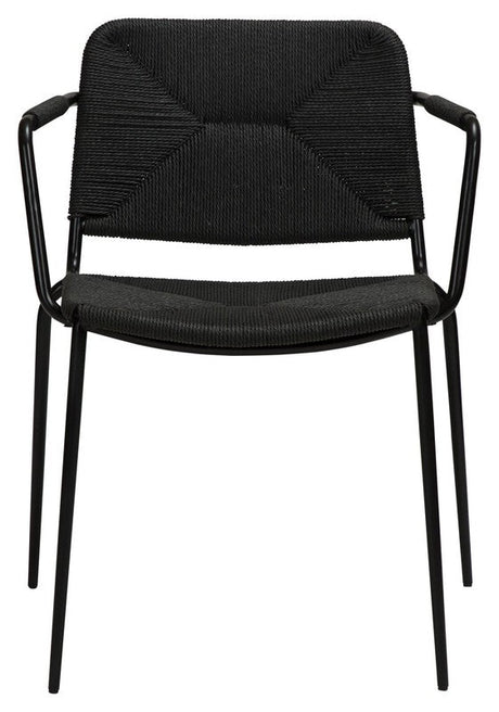 Stiletto Spisebordsstol m. armlæn, Sort Paper Cord - Unoliving.com