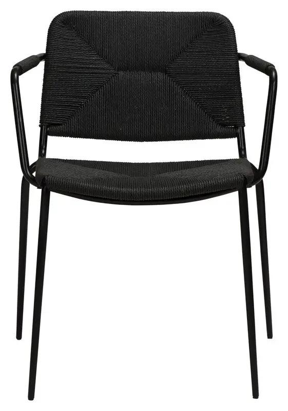 Stiletto Spisebordsstol m. armlæn, Sort Paper Cord - Unoliving.com