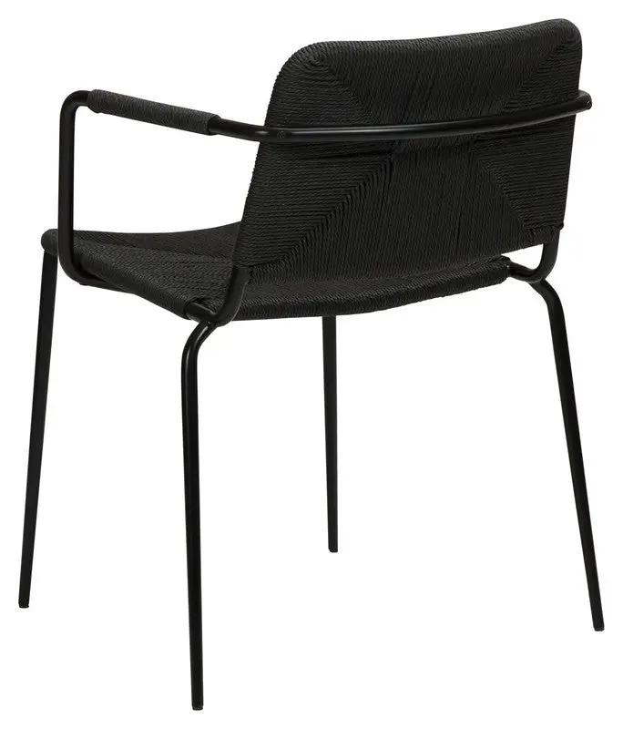 Stiletto Spisebordsstol m. armlæn, Sort Paper Cord - Unoliving.com