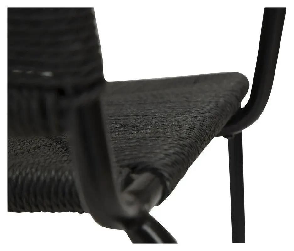 Stiletto Spisebordsstol m. armlæn, Sort Paper Cord - Unoliving.com
