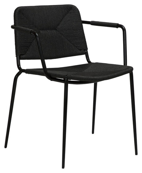 Stiletto Spisebordsstol m. armlæn, Sort Paper Cord - Unoliving.com