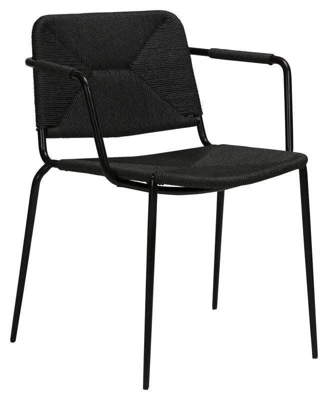 Stiletto Spisebordsstol m. armlæn, Sort Paper Cord - Unoliving.com