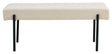 Swindon Bænk 100x36x42,5, Bouclé, Hvid m. sorte ben - Unoliving.com