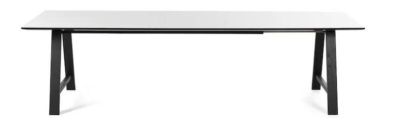 T1 Spisebord m. udtræk i sort lakeret eg- 180cm