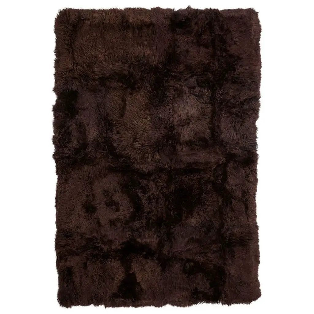 Tæppe af Premium NZ langhåret lammeskind, 200x300, Chocolate