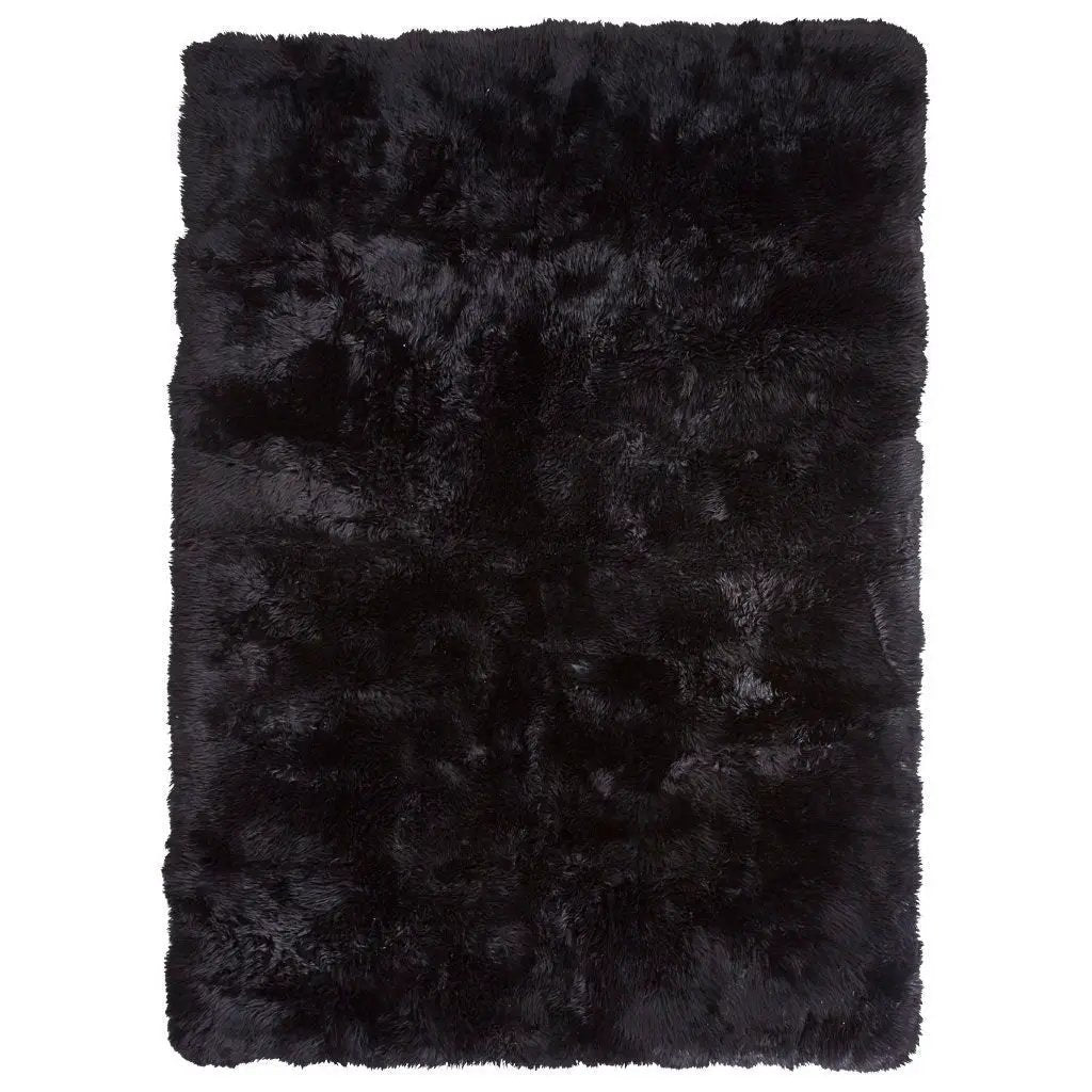 Tæppe af Premium NZ langhåret lammeskind, 200x300, Sort